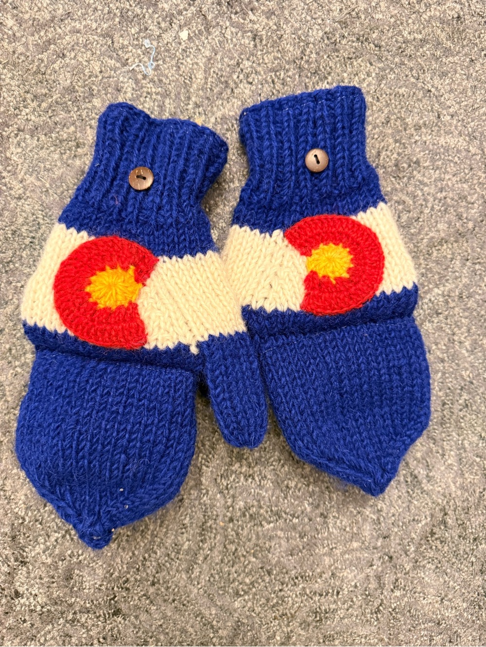 Rising International Colorado Flag Wool Convertible Mittens Glittens Fleece